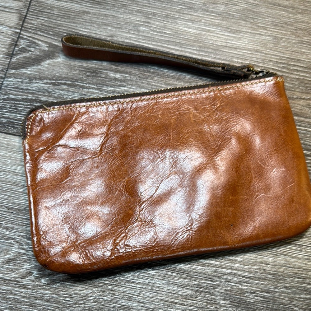 Patricia Nash Brown Leather Wristlet - Picture 2 of 5